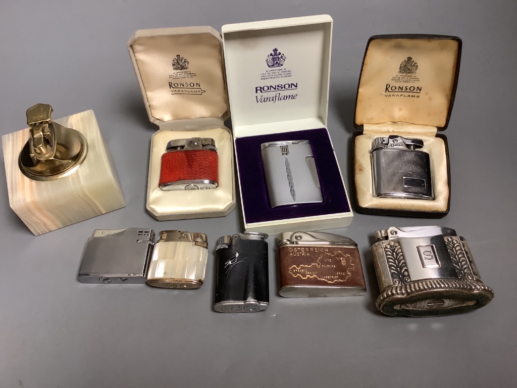 A collection of lighters and mixed collectables